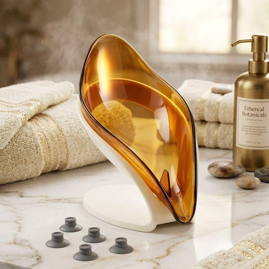 Smart Water-Draining Soap Holder - Leaf Shape