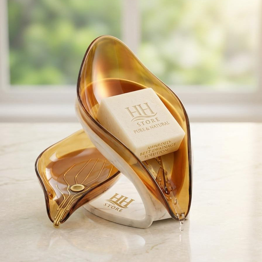 Smart Water-Draining Soap Holder - Leaf Shape