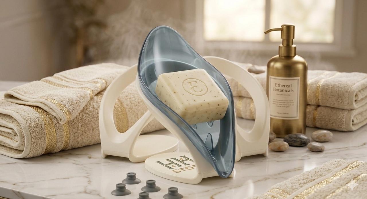 Smart Water-Draining Soap Holder - Leaf Shape