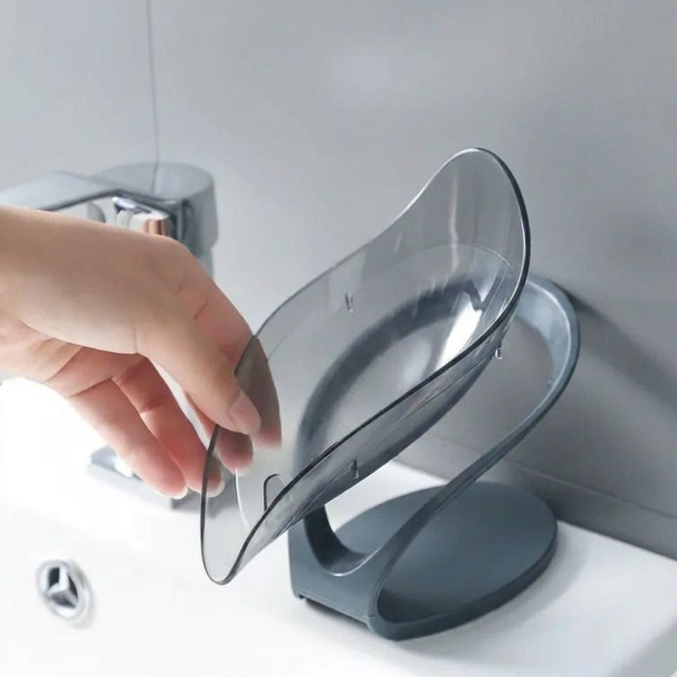 Smart Water-Draining Soap Holder - Leaf Shape
